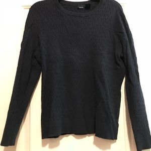 Navy blue ribbed sweater